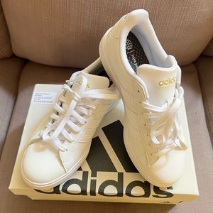 Adidas Grand court 2.0 white and metallic gold